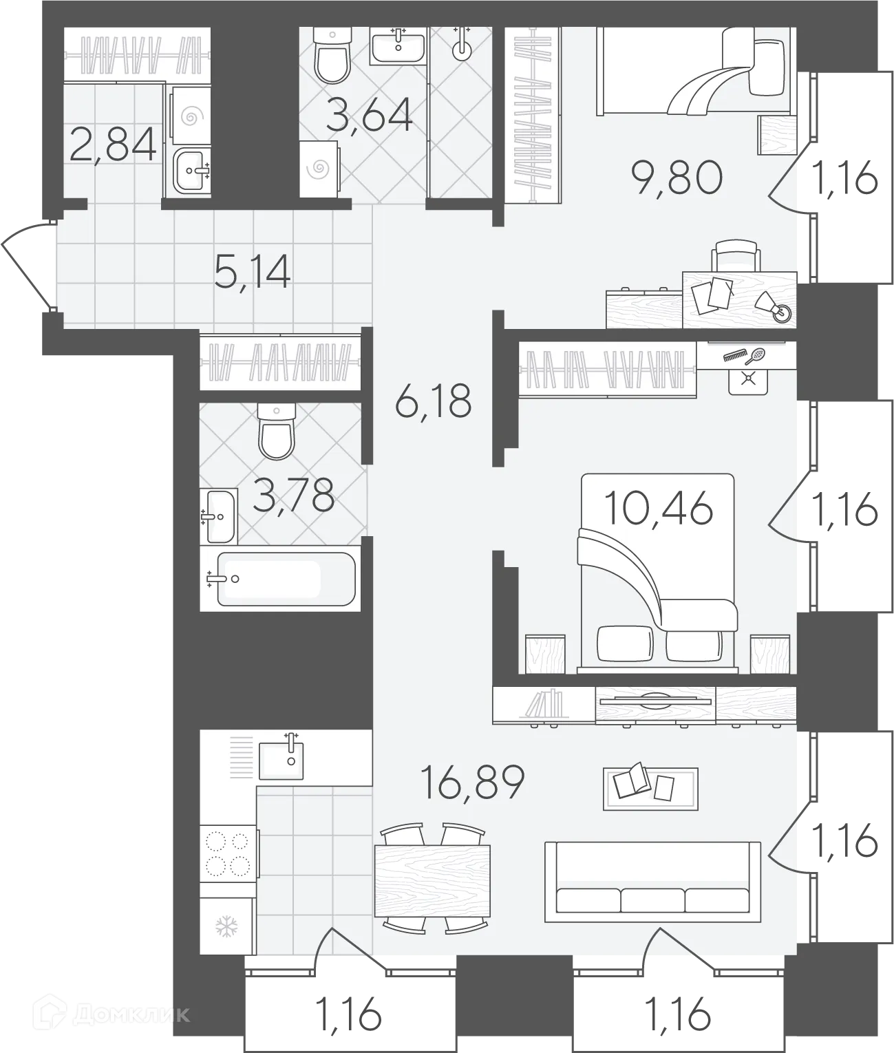 Фото квартиры в ЖК Скандиа.Дом на берегу Туры