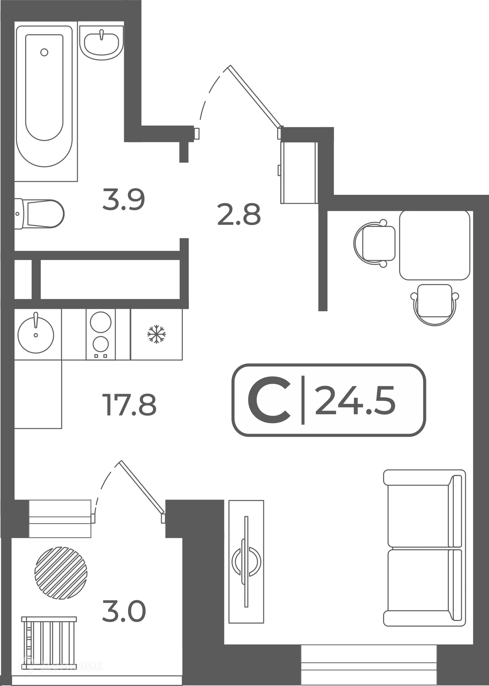 Фото квартиры в ЖК "Quattro (Куатро)"