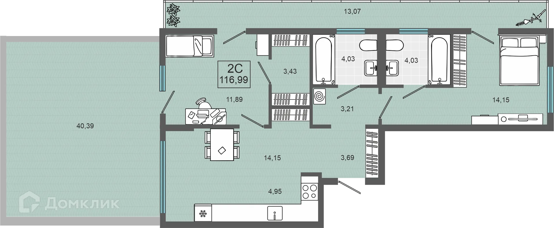 Фото квартиры в ЖК ЭНВИЛЛЬ