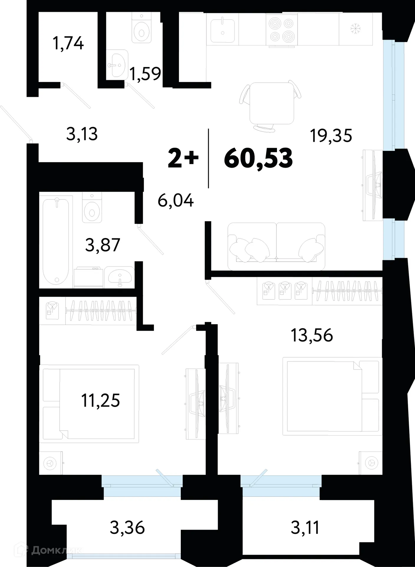Фото квартиры в ЖК Кедровый берег