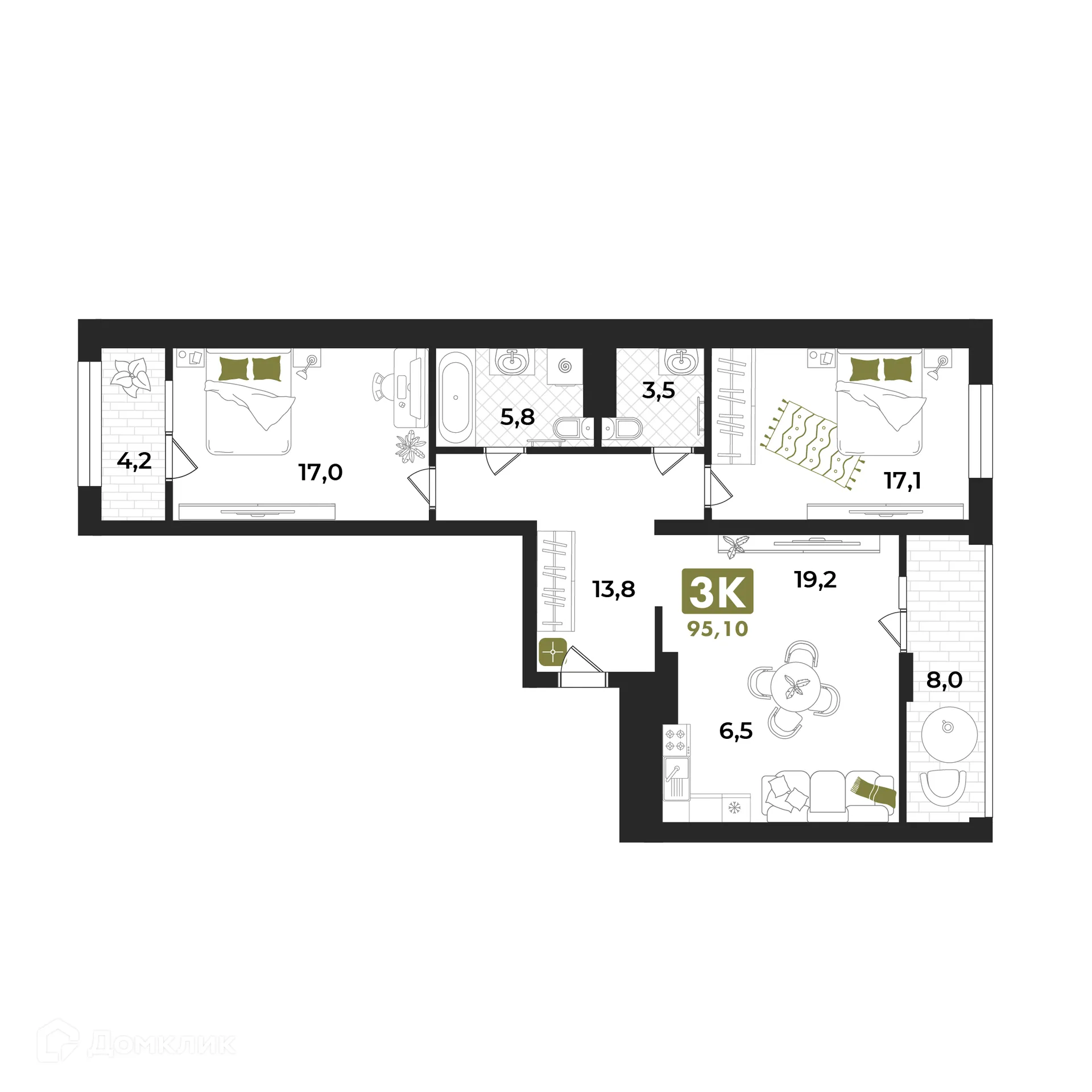 Фото квартиры в ЖК Авторский проект "Опера"