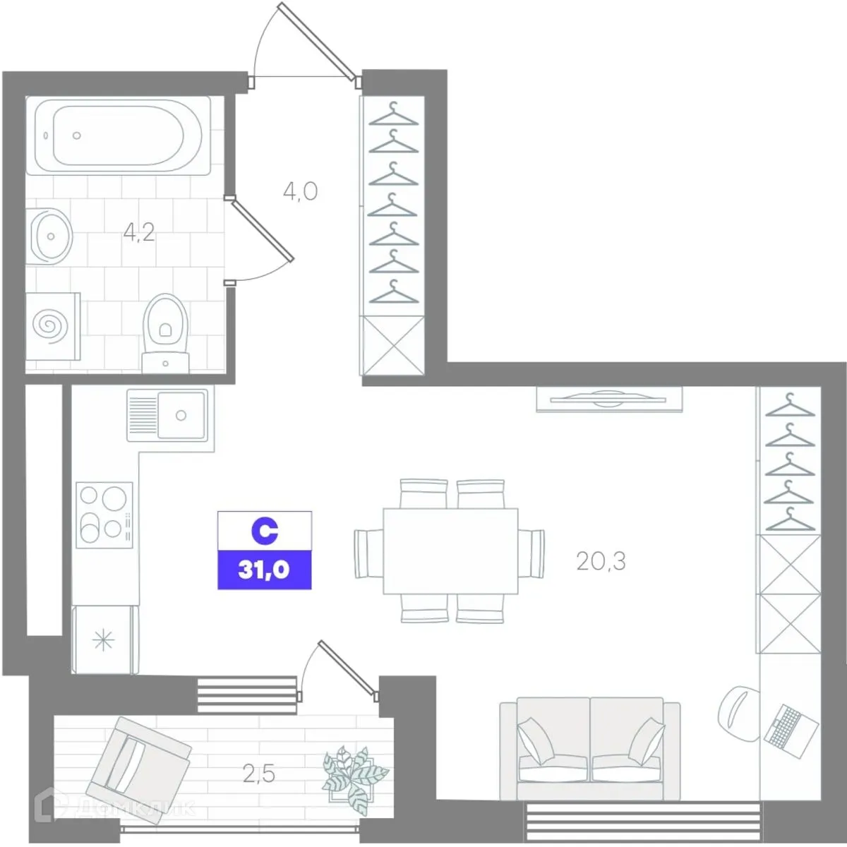 Фото квартиры в ЖК Чемпионский