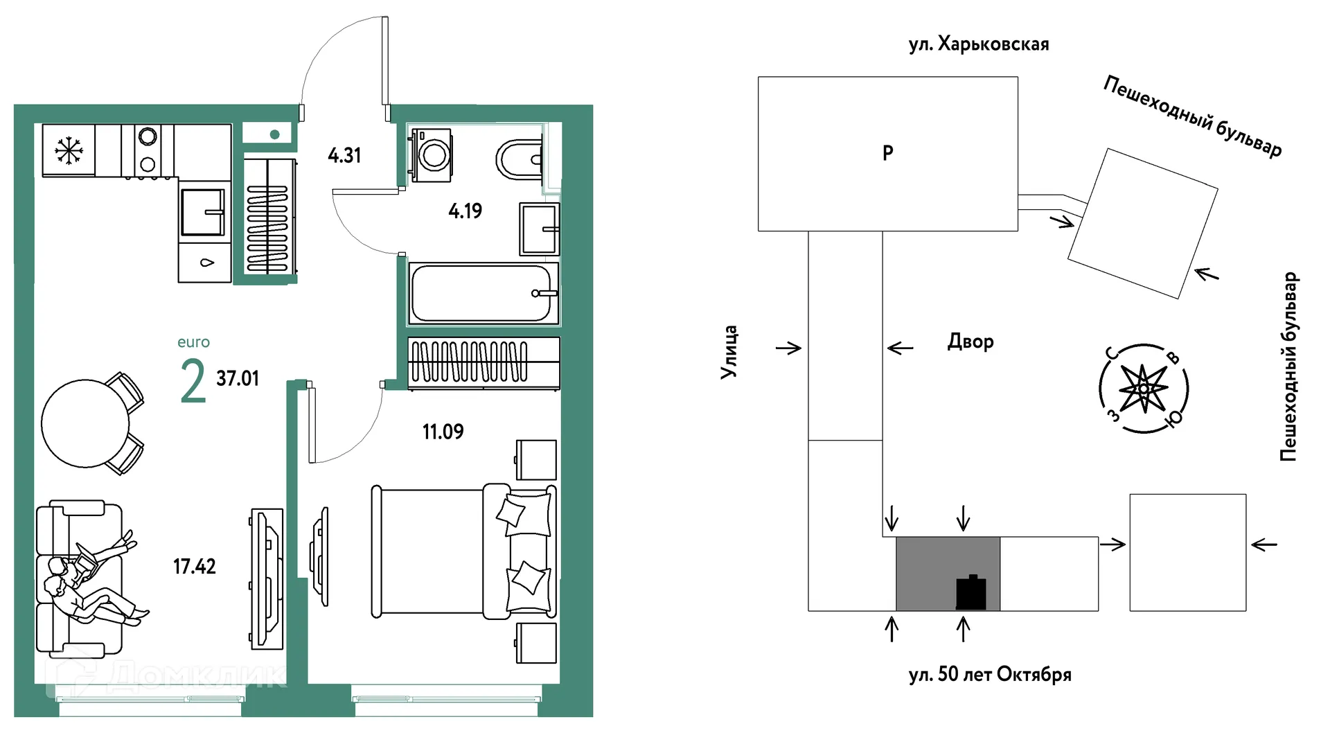 Фото квартиры в ЖК "Сердце Сибири"