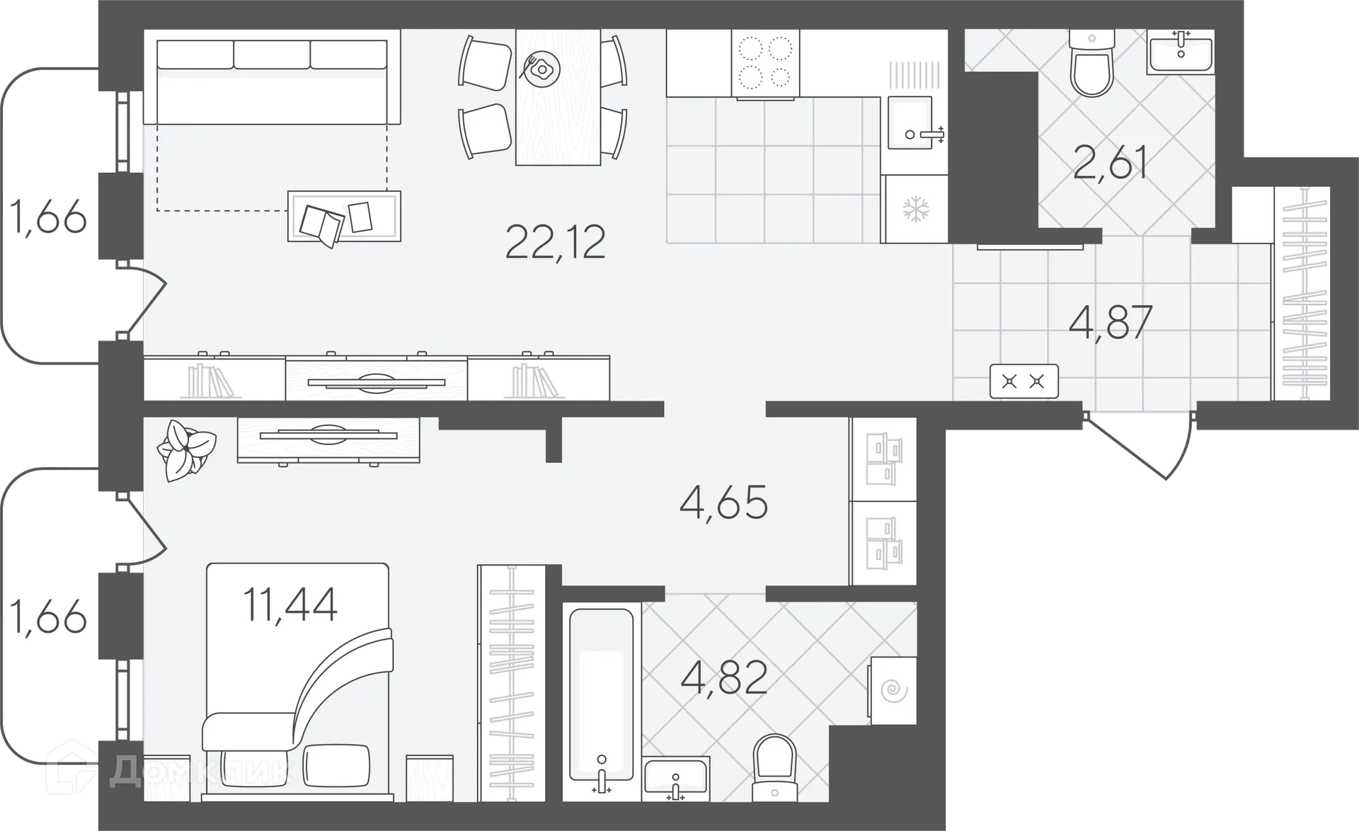 Фото квартиры в ЖК Скандиа.Квартал в Слободе