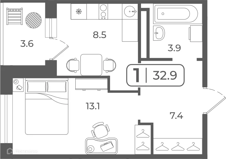 Фото квартиры в ЖК "Quattro (Куатро)"