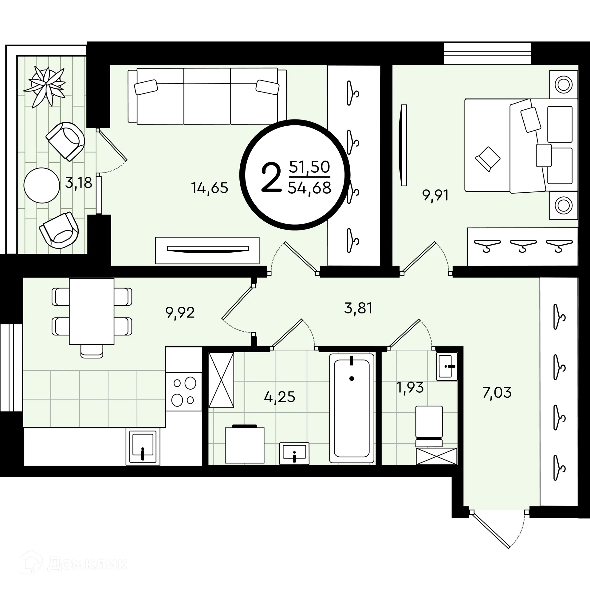 Фото квартиры в ЖК Зеленые аллеи