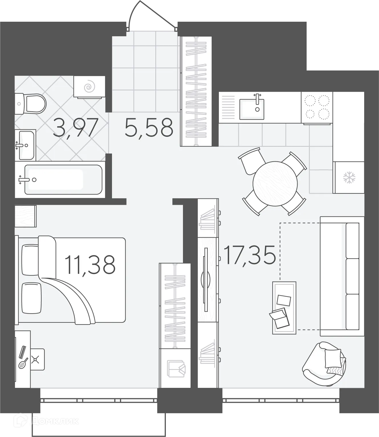 Фото квартиры в ЖК Скандиа.Дом на берегу Туры