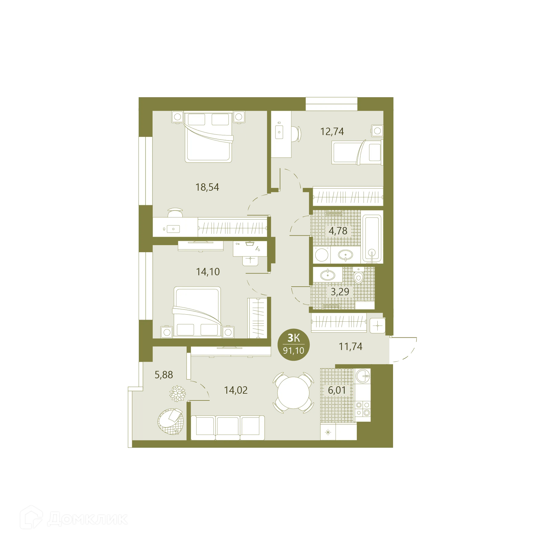 Фото квартиры в ЖК Авторский проект "Опера"