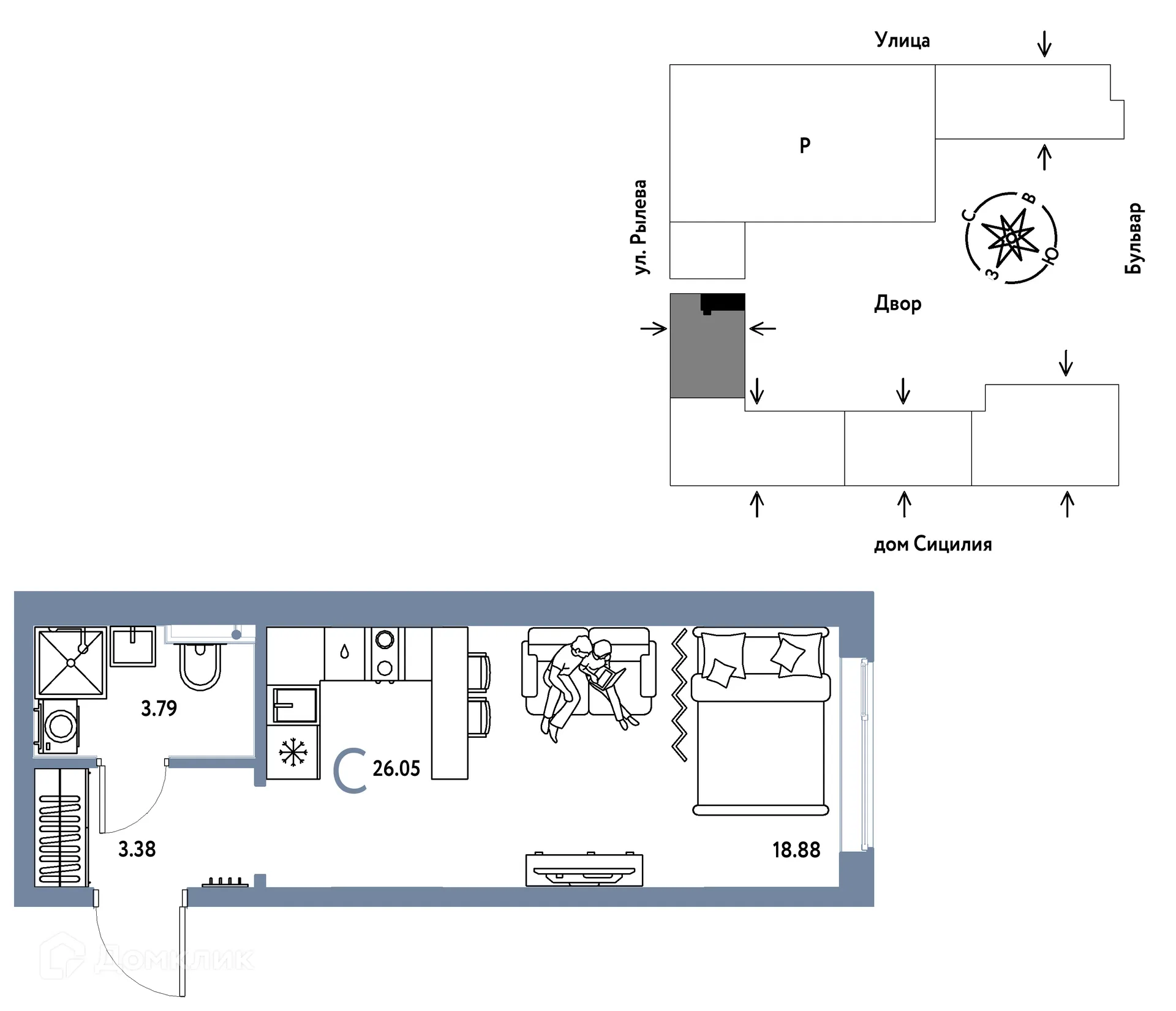Фото квартиры в ЖК Остров-сад
