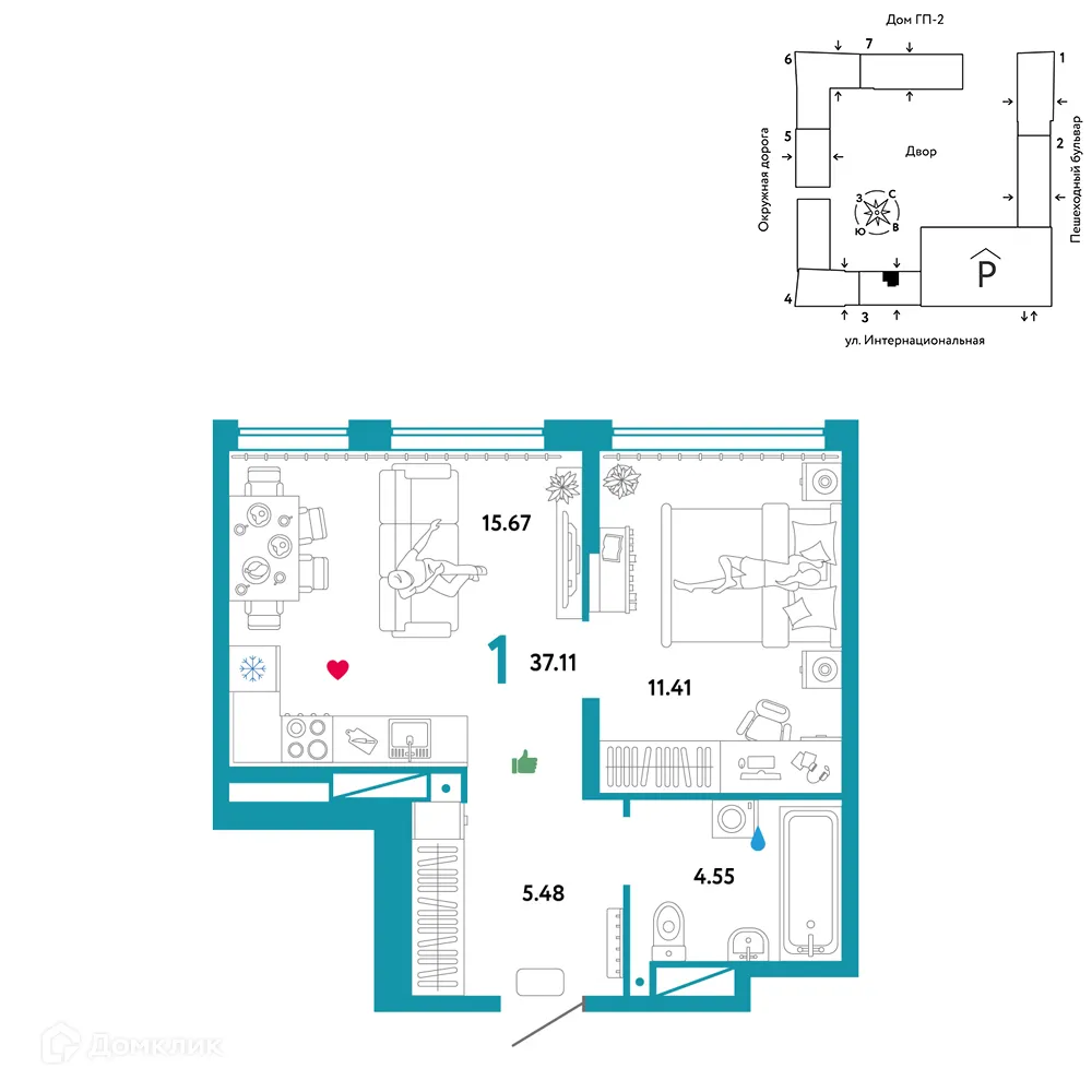 Фото квартиры в ЖК Юнион