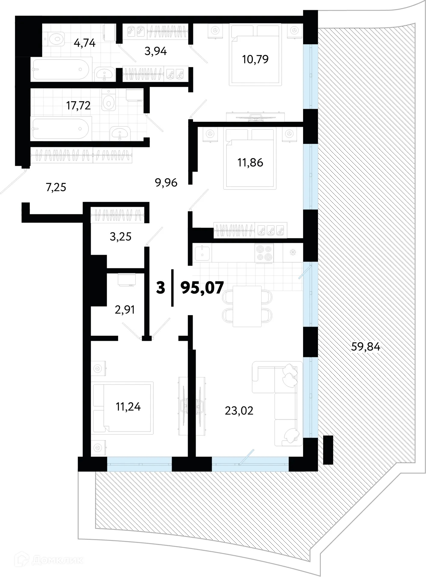 Фото квартиры в ЖК "В Гагаринском парке"