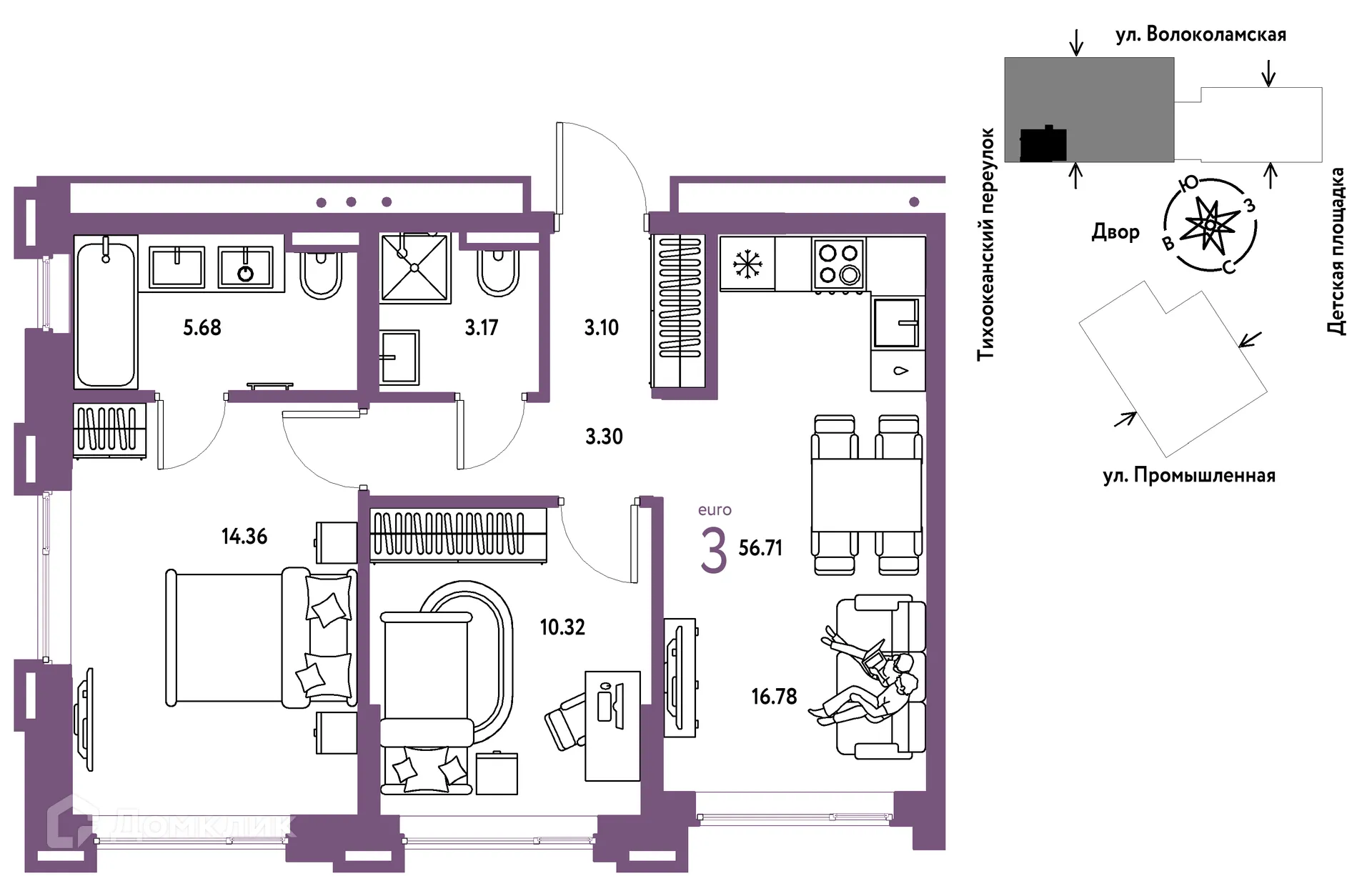 Фото квартиры в ЖК Страна.Прибрежная