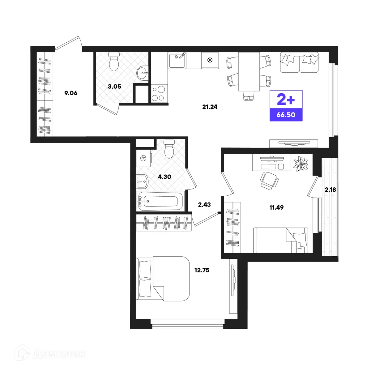 Фото квартиры в ЖК Отличие