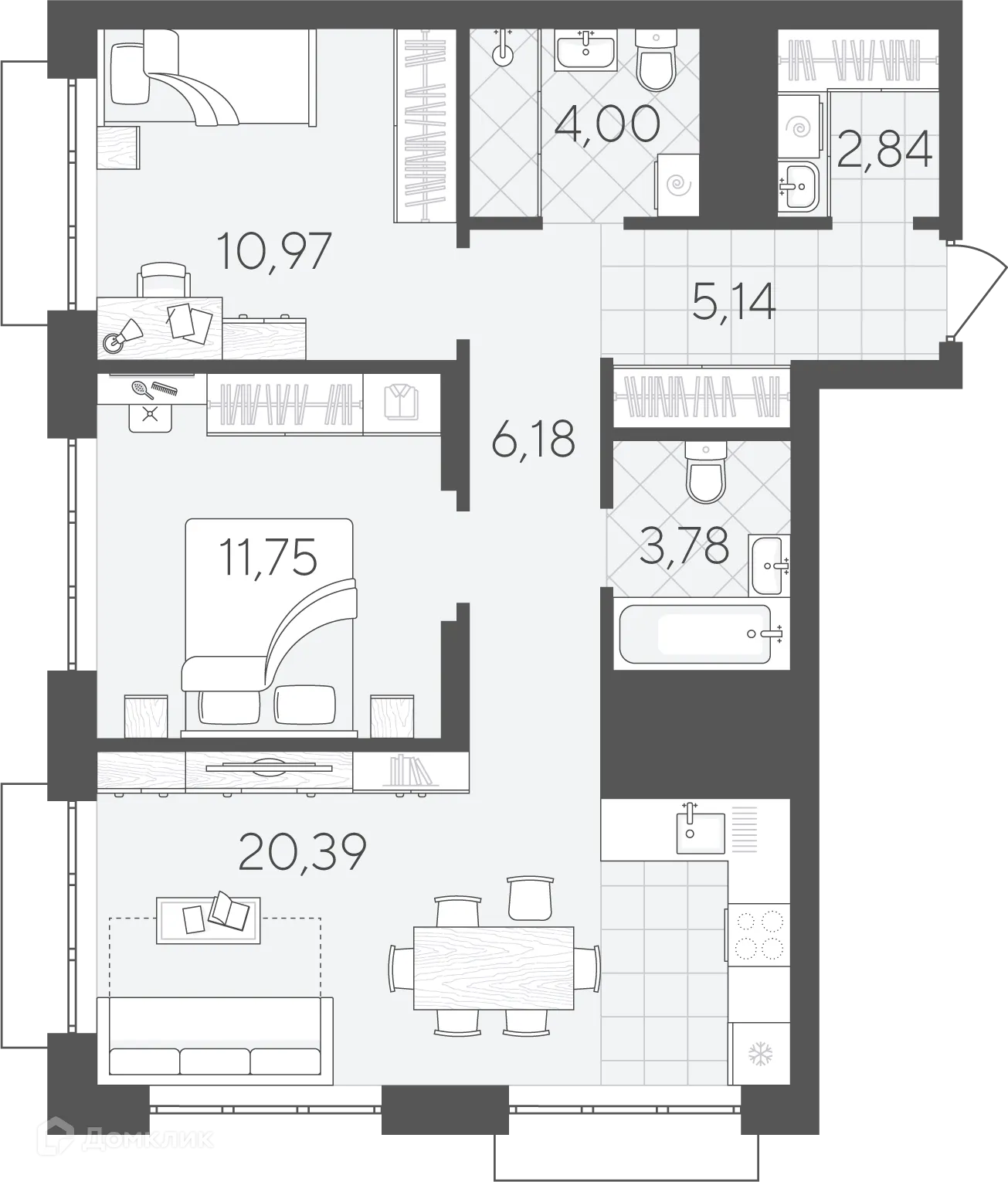 Фото квартиры в ЖК Скандиа.Дом на берегу Туры