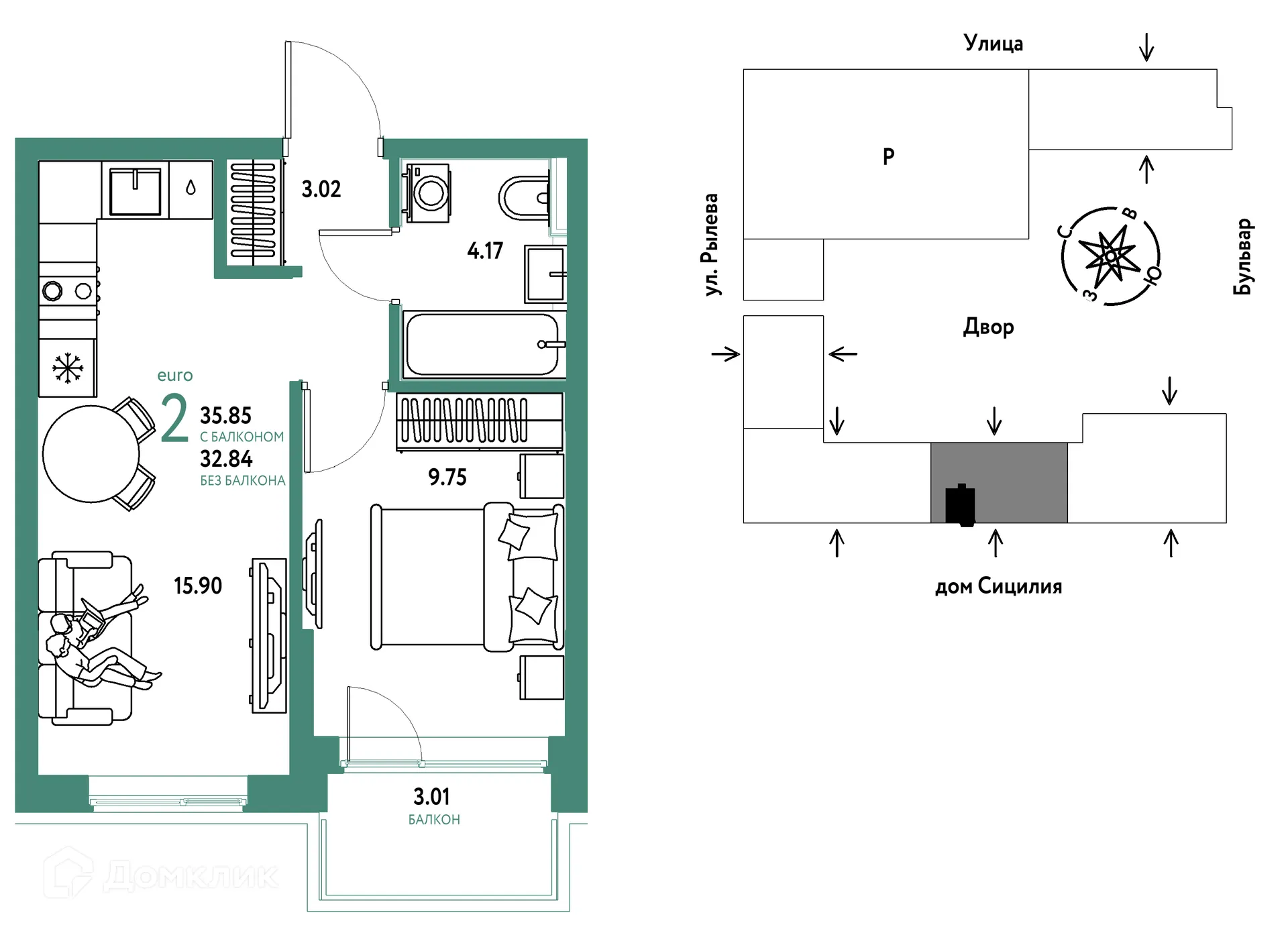 Фото квартиры в ЖК Остров-сад