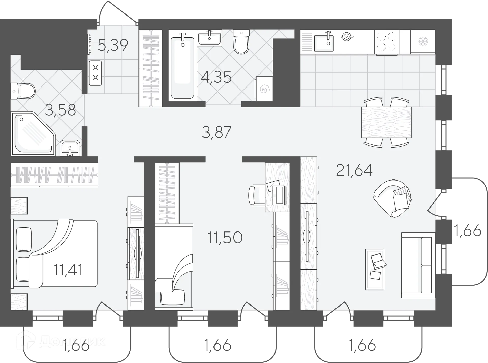 Фото квартиры в ЖК Скандиа.Квартал в Слободе