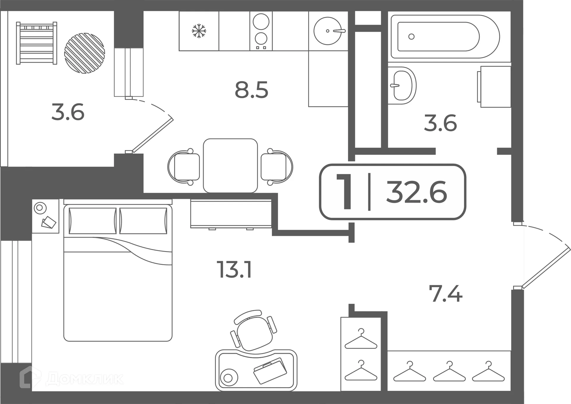 Фото квартиры в ЖК "Quattro (Куатро)"