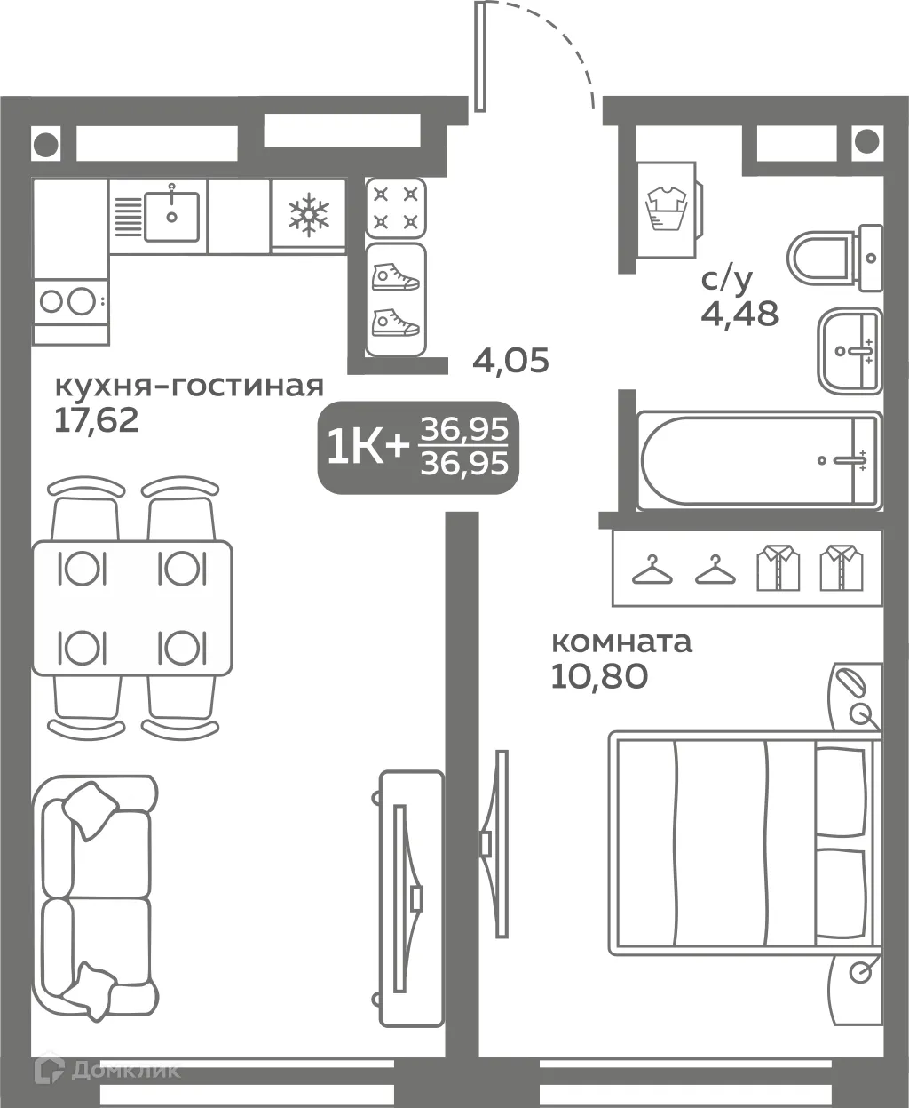 Фото квартиры в ЖК Меридиан Слобода