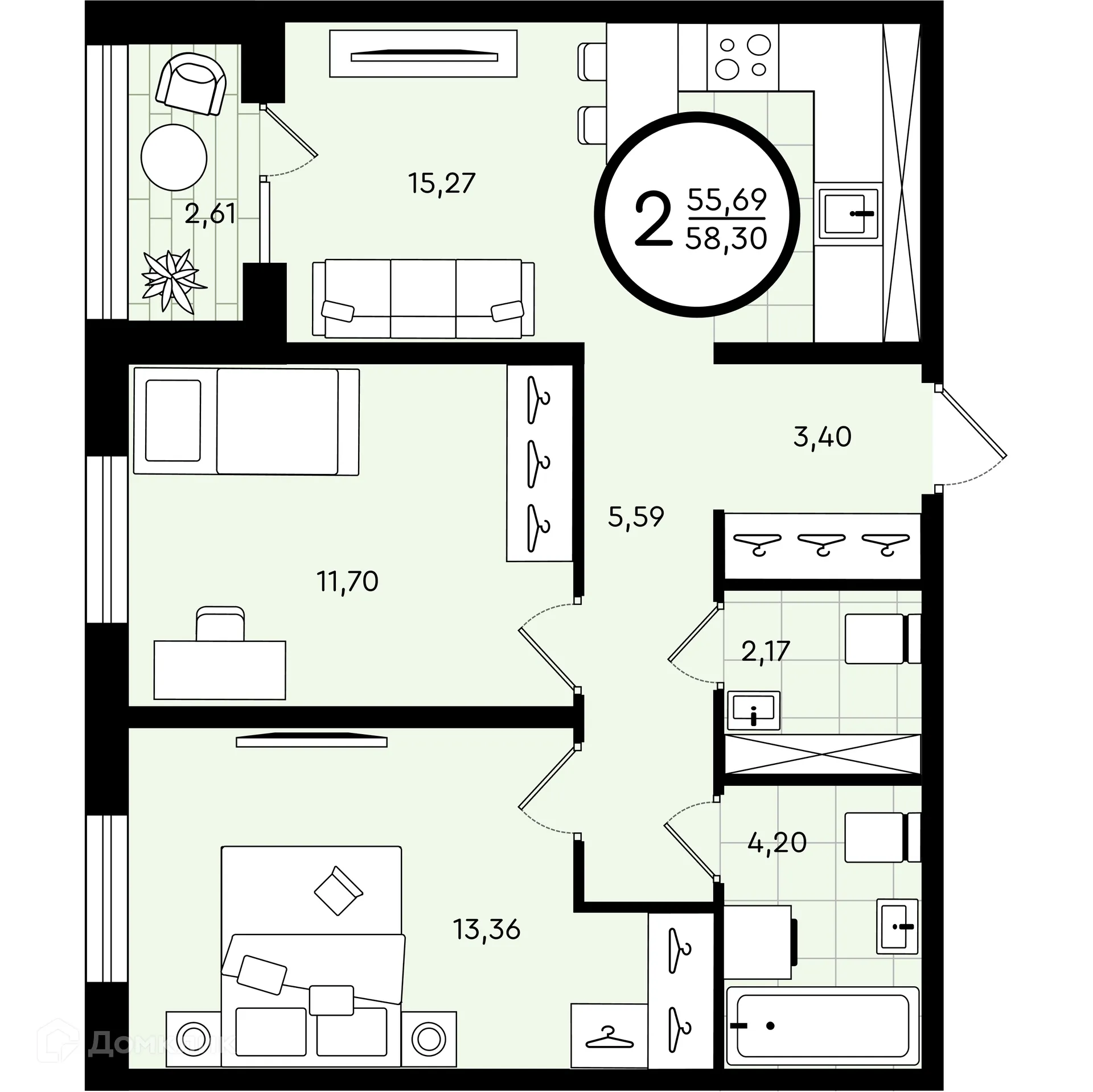 Фото квартиры в ЖК Зеленые аллеи