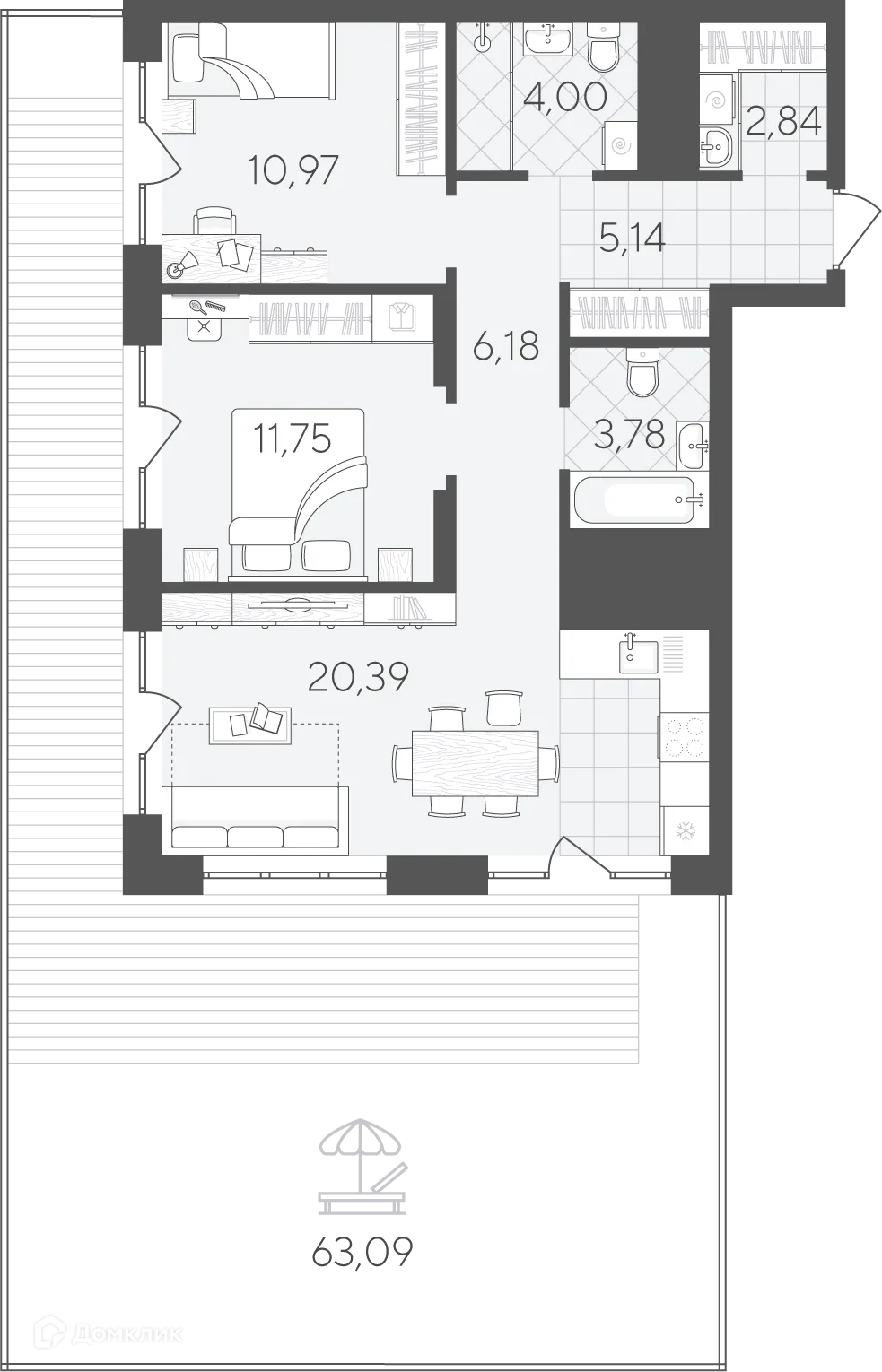 Фото квартиры в ЖК Скандиа.Дом на берегу Туры