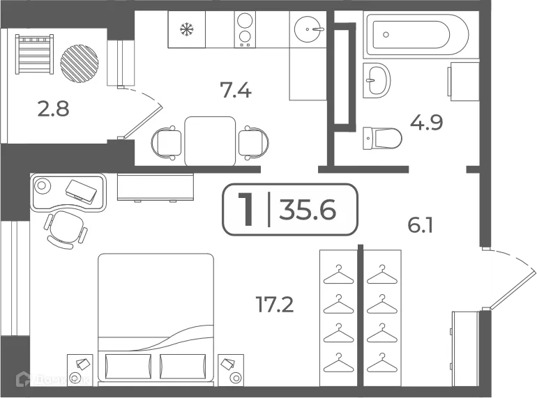 Фото квартиры в ЖК "Quattro (Куатро)"
