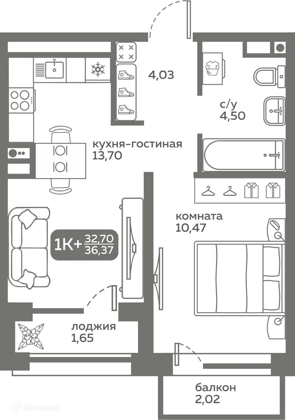 Фото квартиры в ЖК Меридиан Слобода