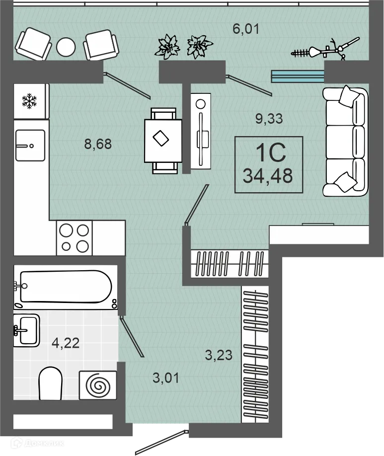Фото квартиры в ЖК ЭНВИЛЛЬ