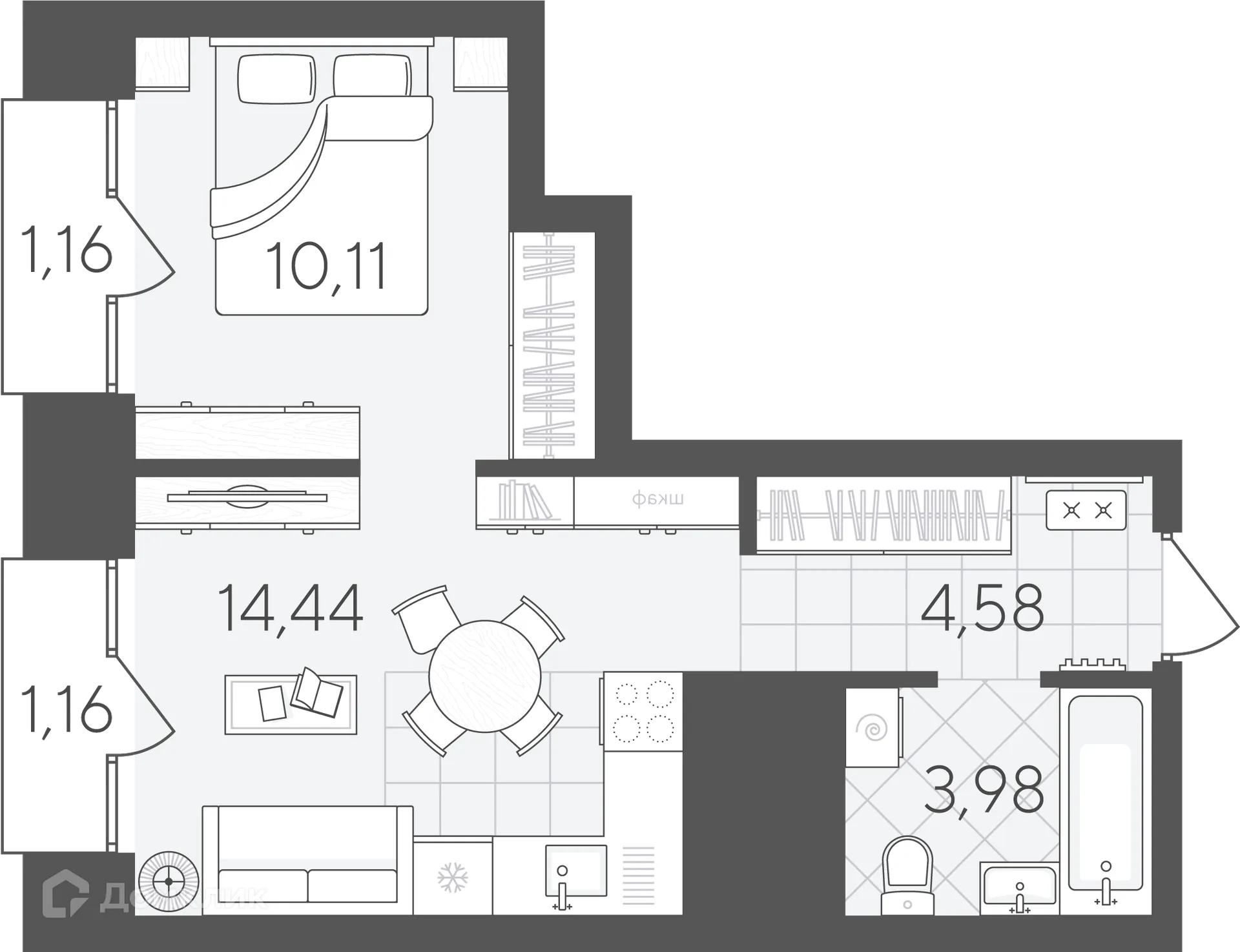 Фото квартиры в ЖК Скандиа.Дом на берегу Туры
