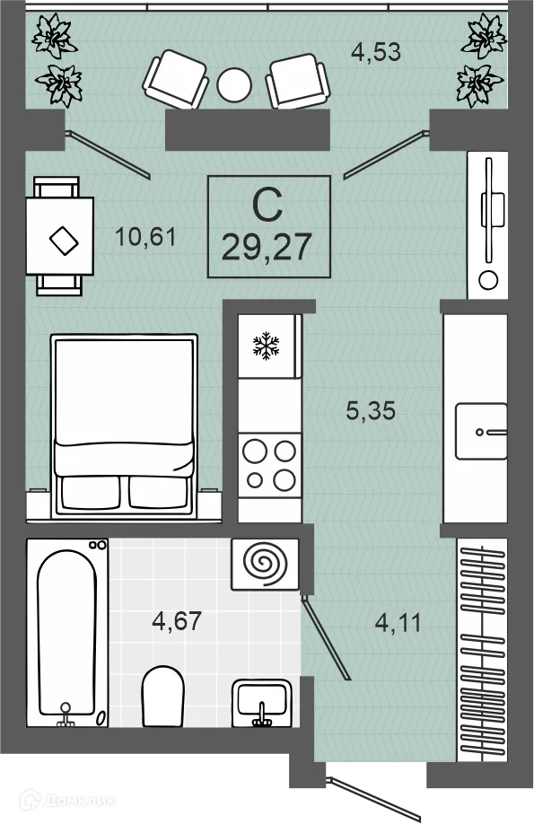 Фото квартиры в ЖК ЭНВИЛЛЬ