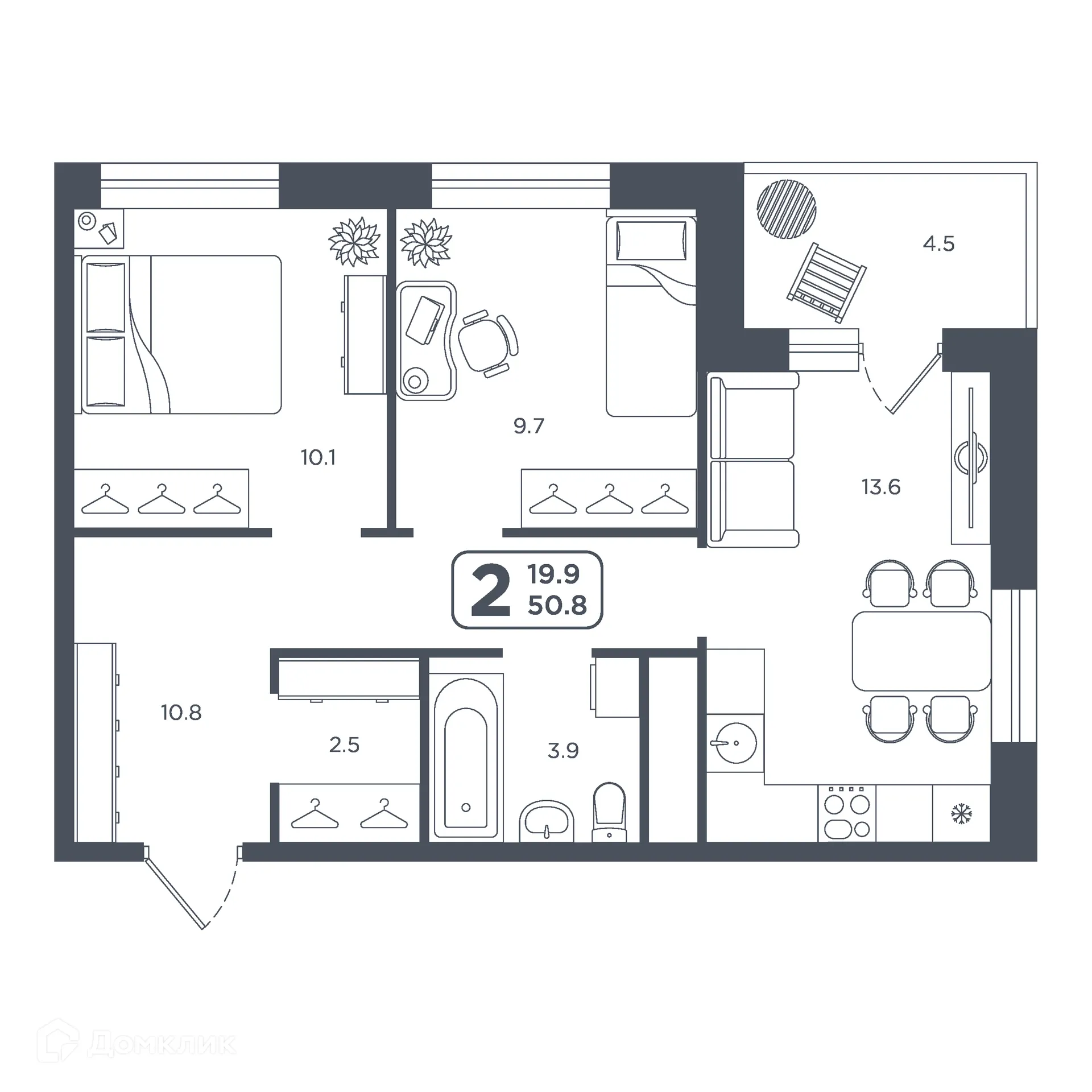 Фото квартиры в ЖК "Quattro (Куатро)"