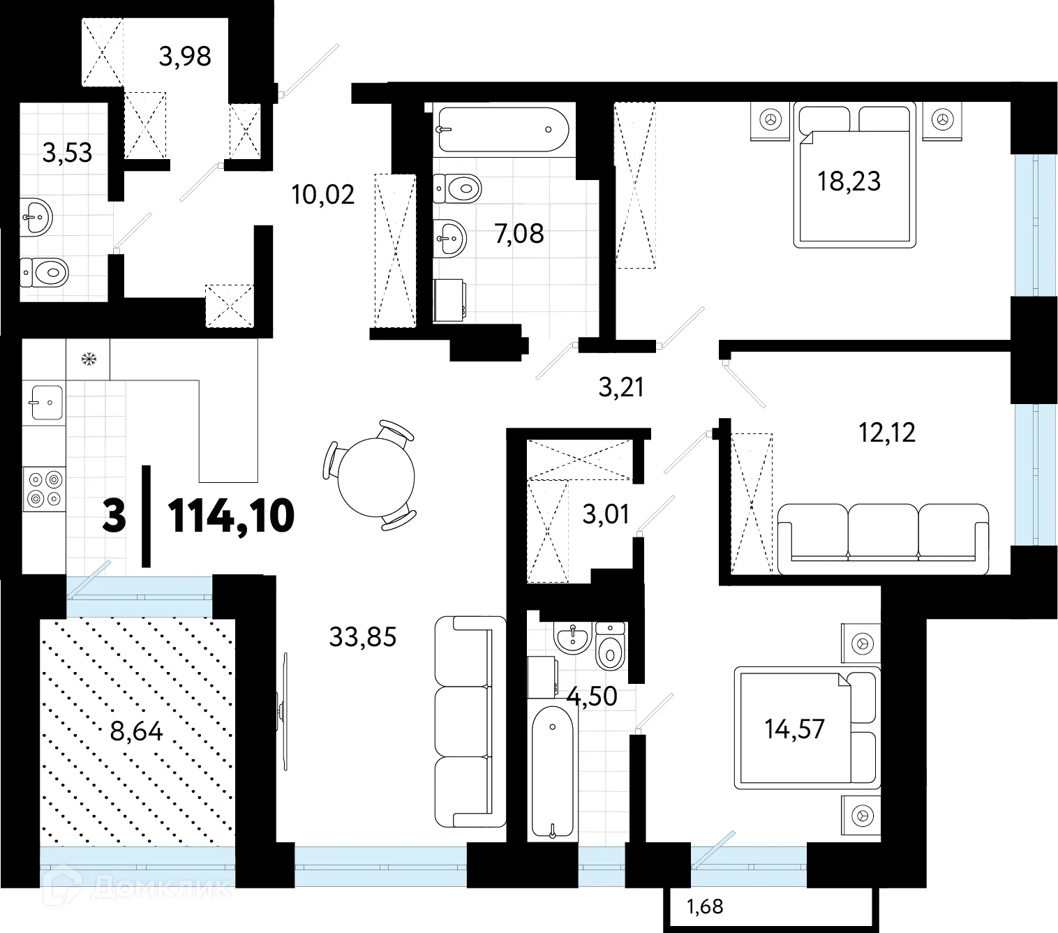 Фото квартиры в ЖК "В Гагаринском парке"