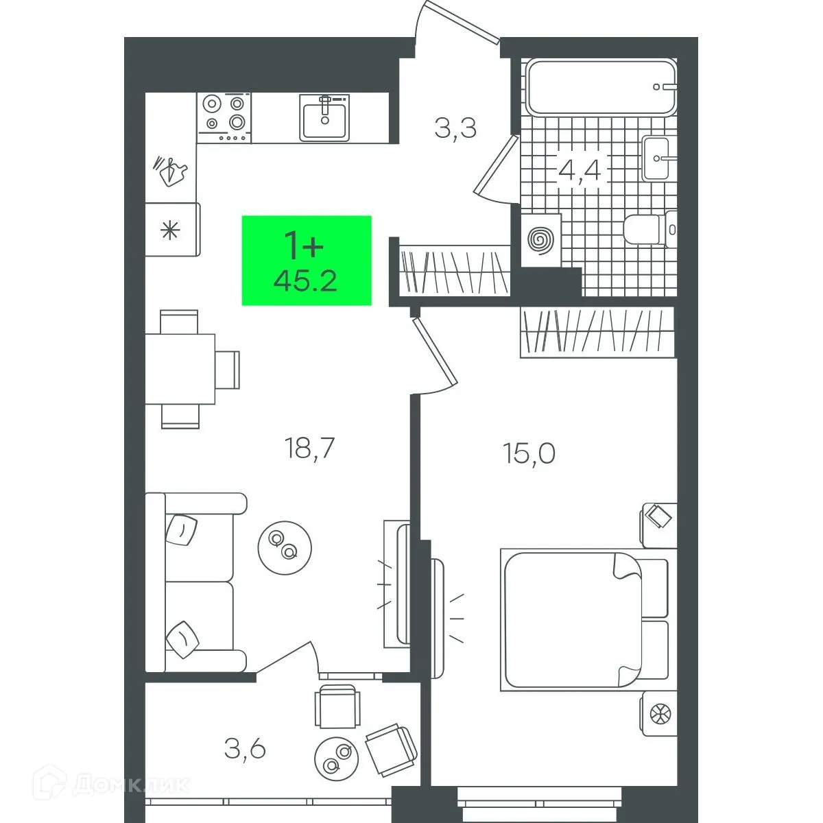 Фото квартиры в ЖК "Гранд Квартал"