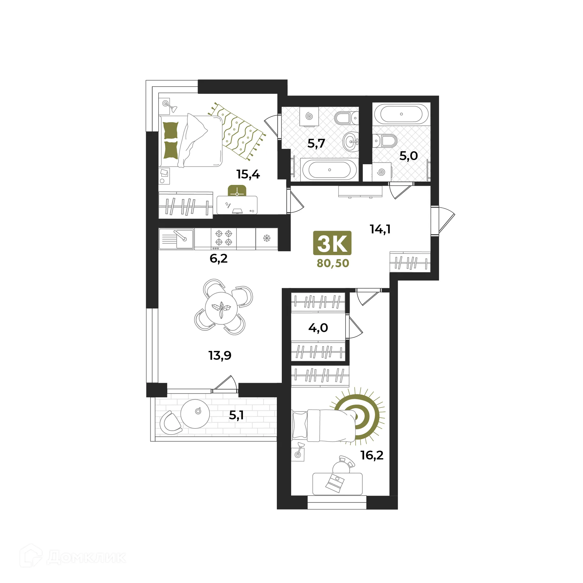 Фото квартиры в ЖК Авторский проект "Опера"