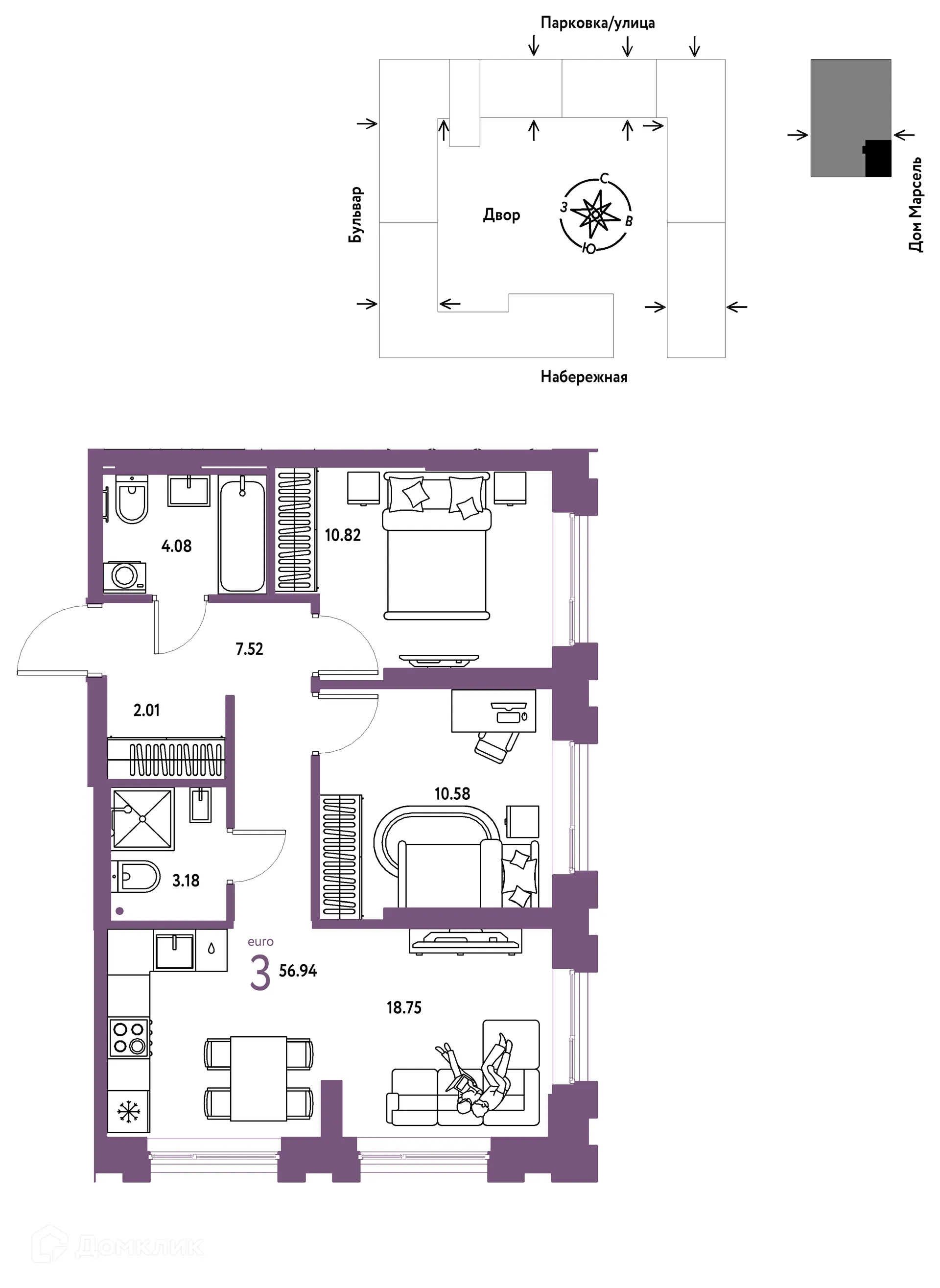 Фото квартиры в ЖК Европейский берег 2.0