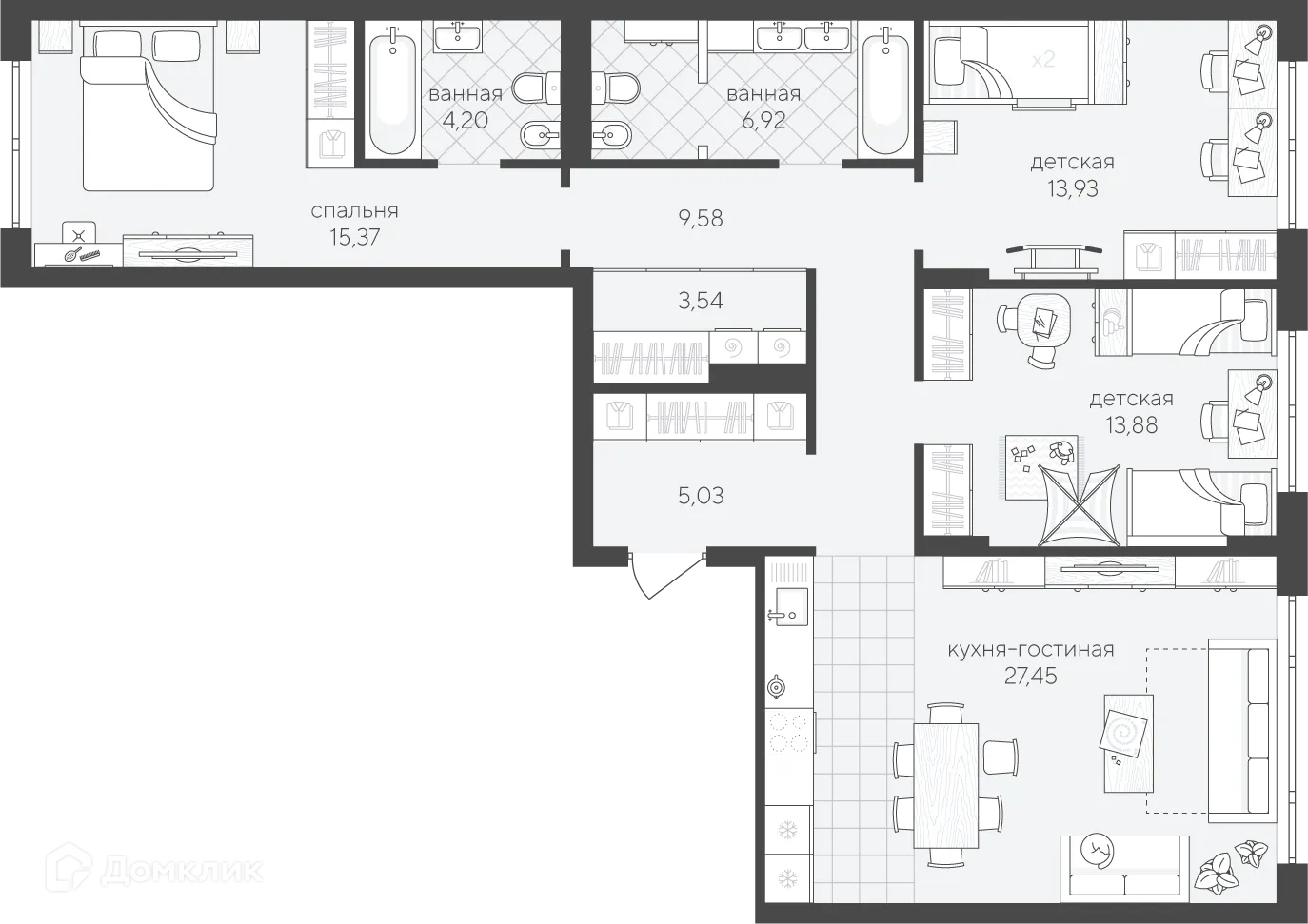 Фото квартиры в ЖК Скандиа. Квартал у озера