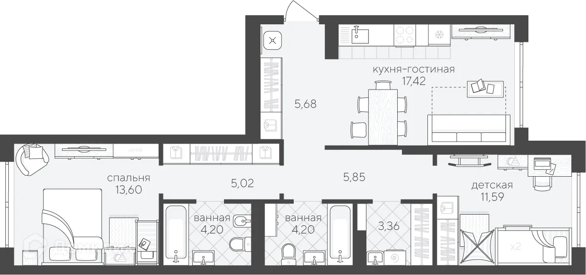 Фото квартиры в ЖК Скандиа. Квартал у озера