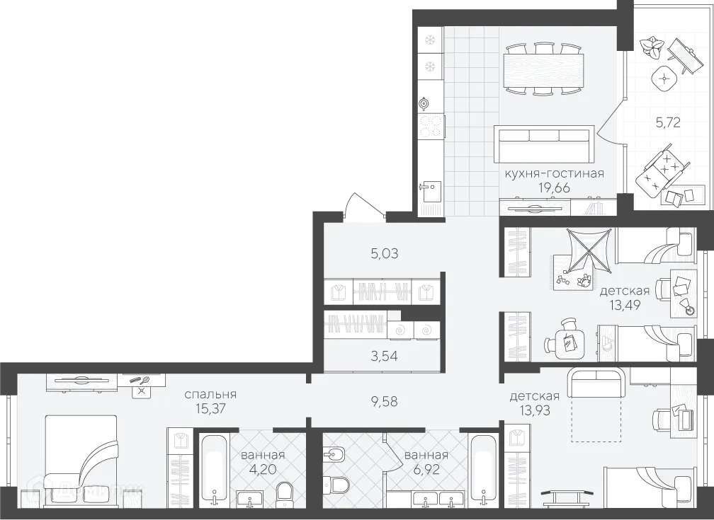 Фото квартиры в ЖК Скандиа. Квартал у озера