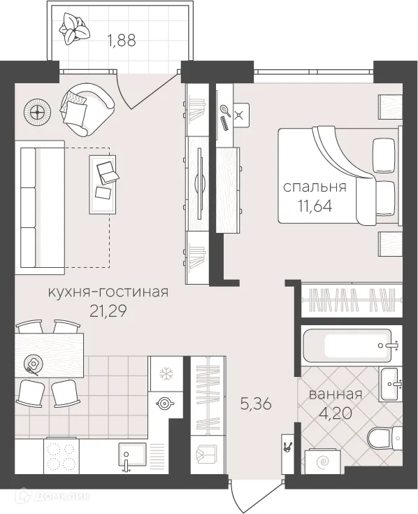 Фото квартиры в ЖК Скандиа. Квартал у озера