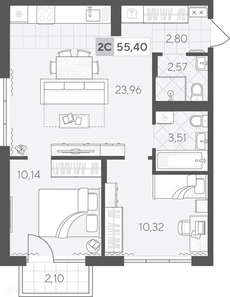 Фото квартиры в ЖК Скандиа. Квартал у озера