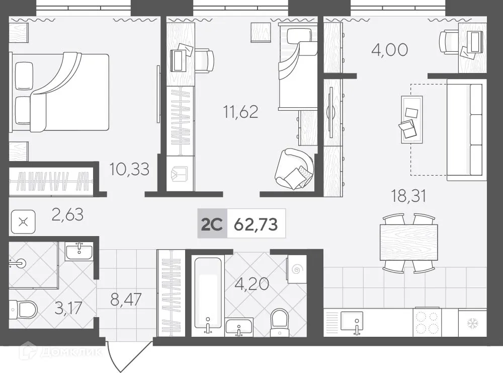 Фото квартиры в ЖК Скандиа. Квартал у озера