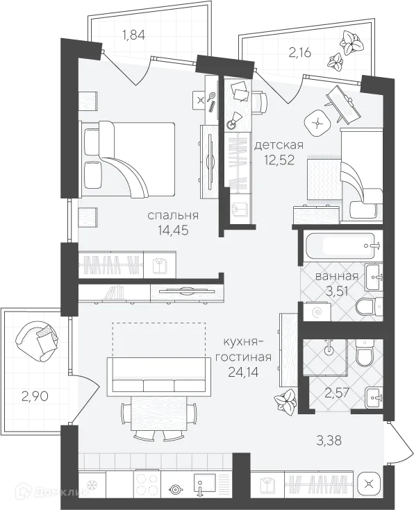 Фото квартиры в ЖК Скандиа. Квартал у озера