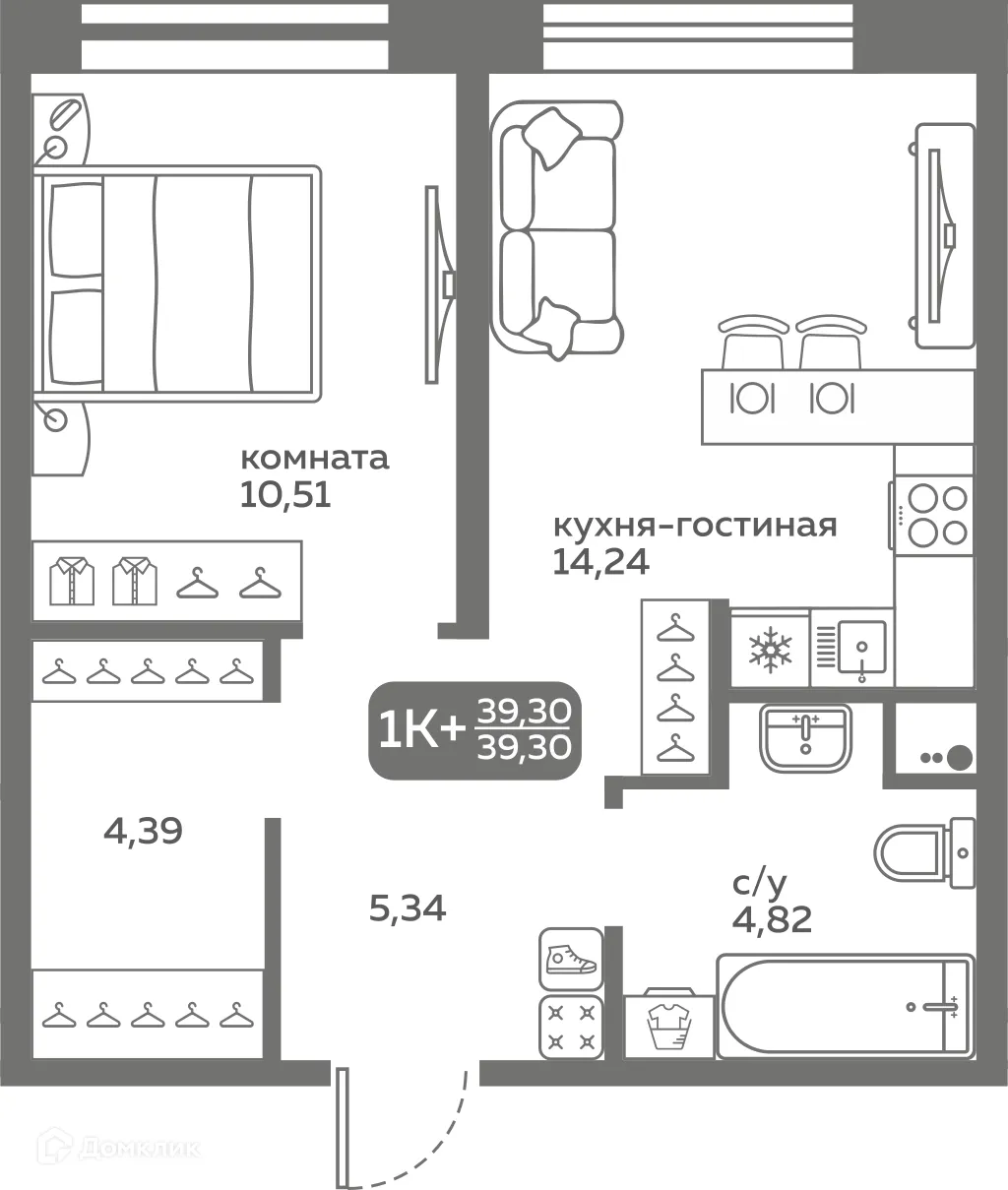 Фото квартиры в ЖК Меридиан Слобода