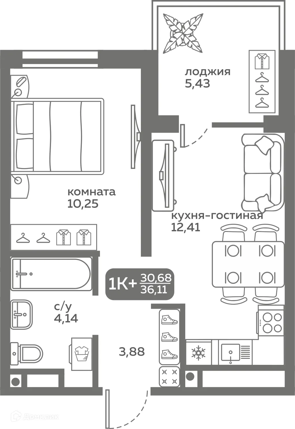 Фото квартиры в ЖК Меридиан Слобода