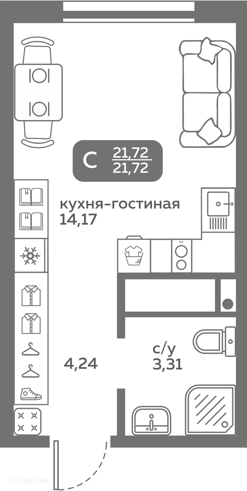 Фото квартиры в ЖК Меридиан Слобода