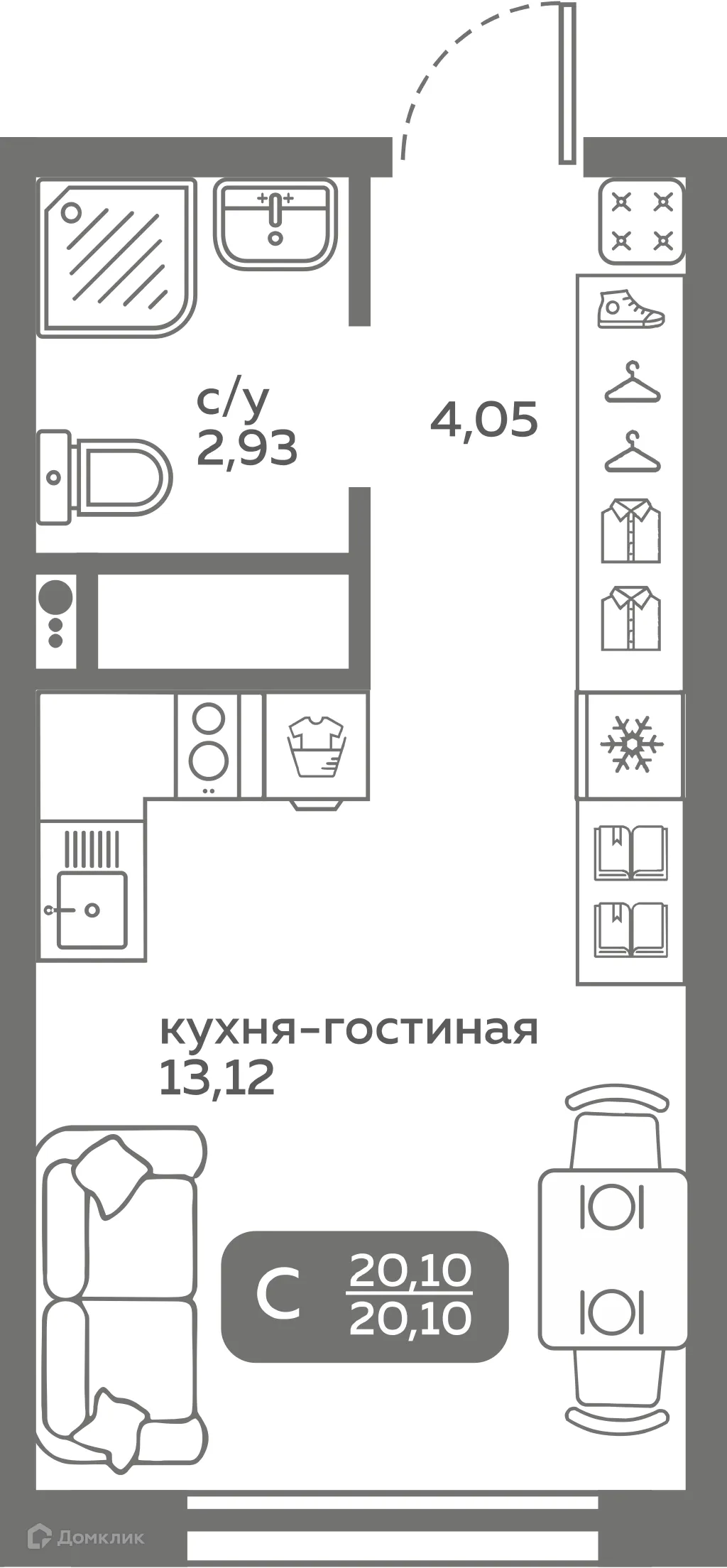 Фото квартиры в ЖК Меридиан Слобода