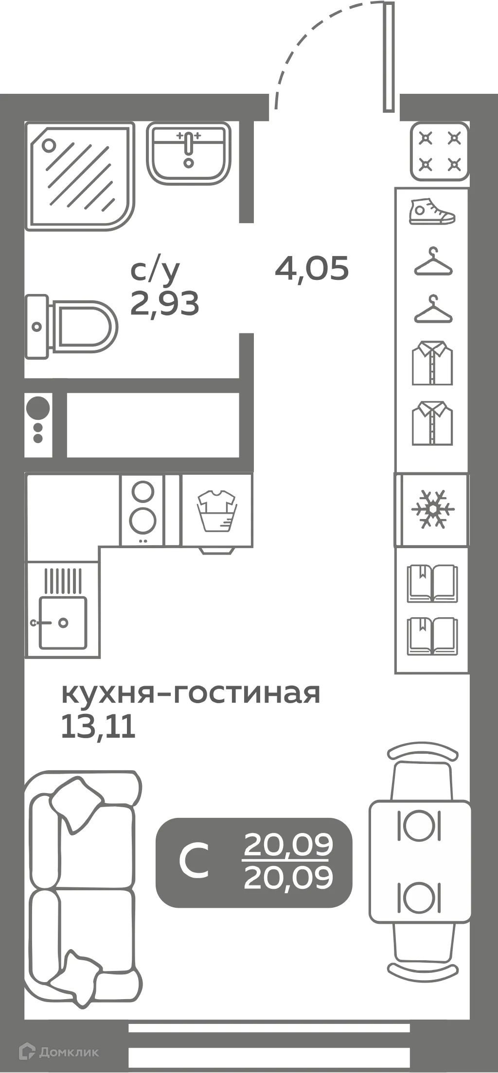 Фото квартиры в ЖК Меридиан Слобода