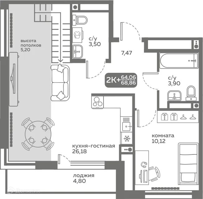Фото квартиры в ЖК Меридиан Слобода