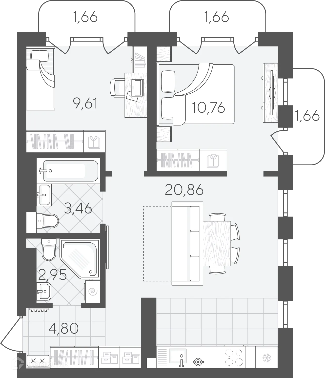 Фото квартиры в ЖК Скандиа.Квартал в Слободе
