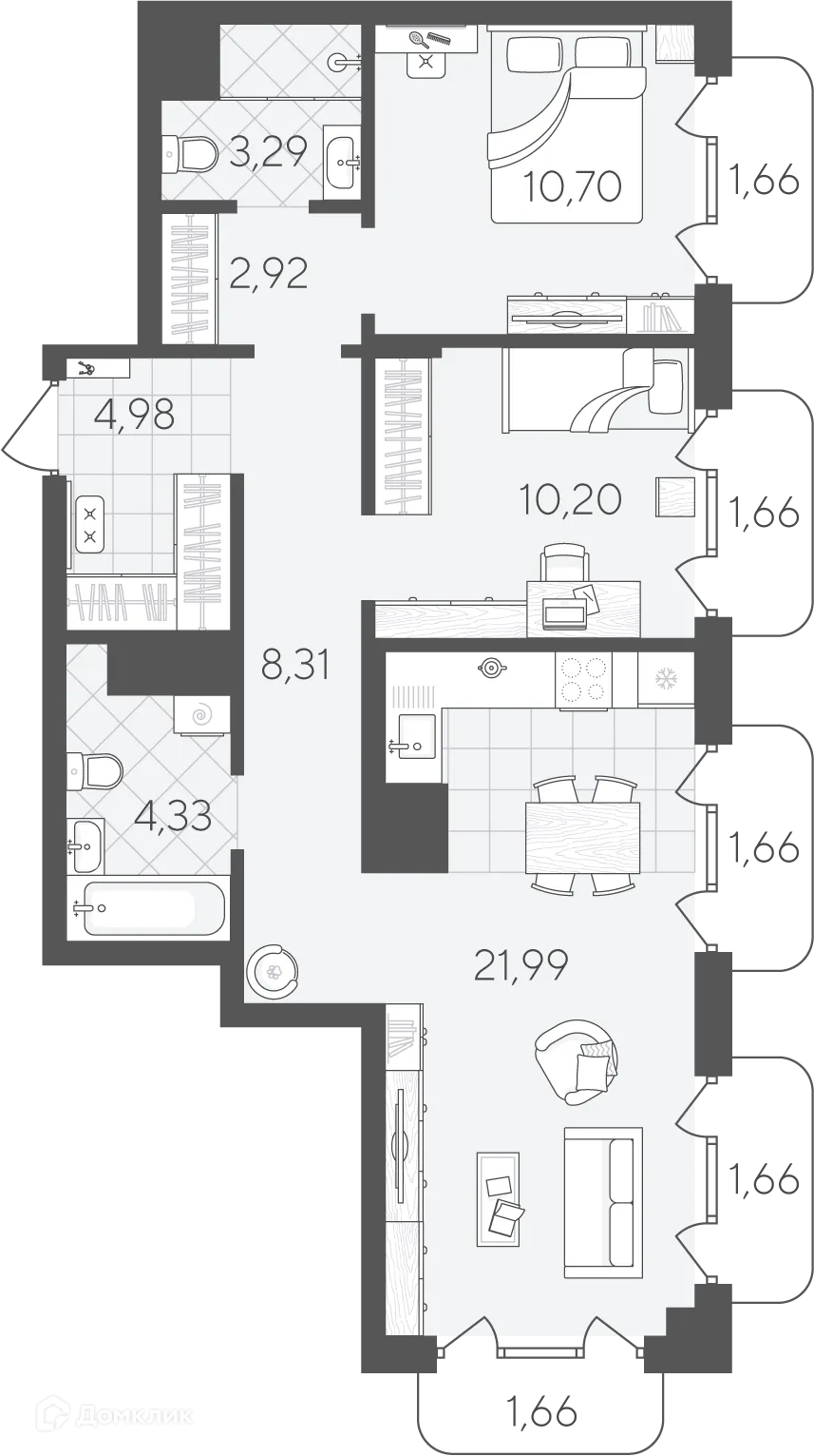 Фото квартиры в ЖК Скандиа.Квартал в Слободе