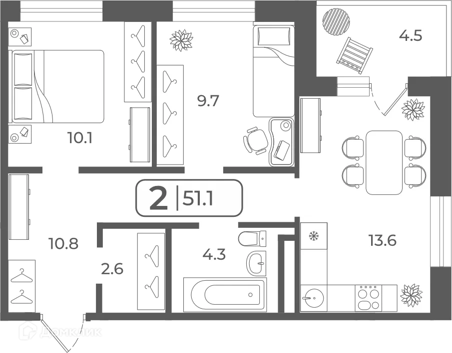 Фото квартиры в ЖК "Quattro (Куатро)"